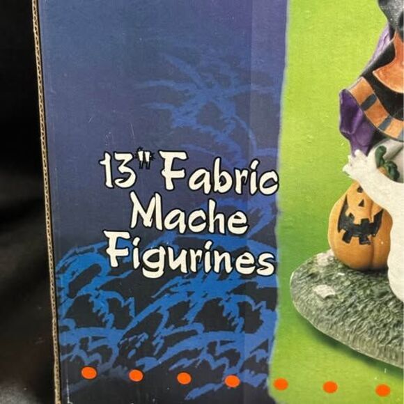 Halloween Fall Decor Witch & Scarecrow 13” Fabric Mache Figures w/ original box - Picture 9 of 9